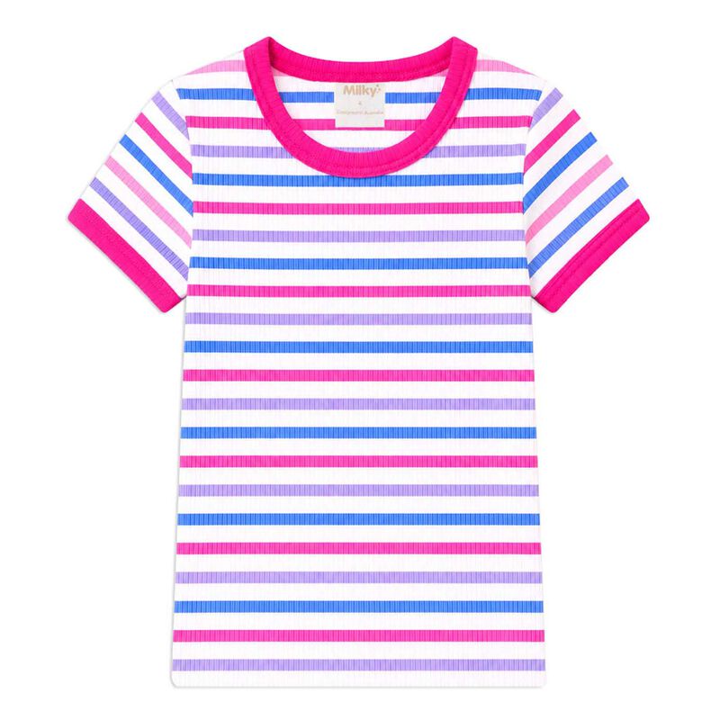 Milky Stripe Rib Tee 2-7Y image number 0